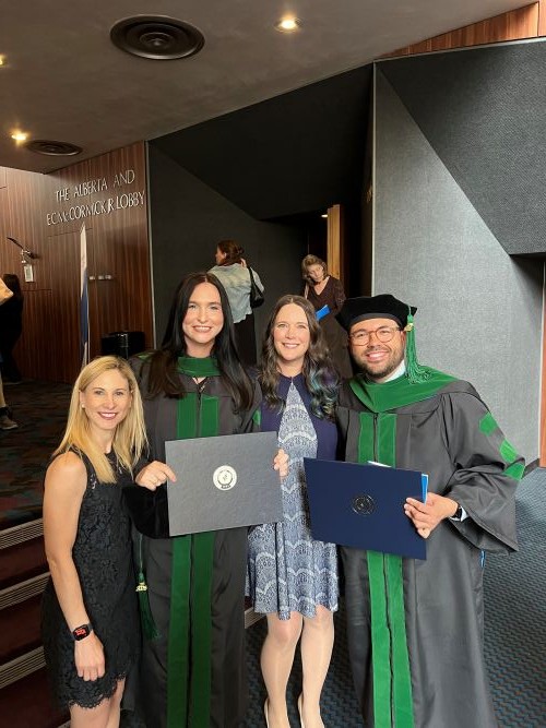 Drs. Corrie Stofcho, Camryn Hawkins, Harmony Stanger, and Zachary Stahl - Medical School Graduation.